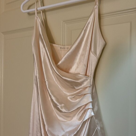 Shiny Gold/Cream Body Con Mini Dress - Picture 2 of 6